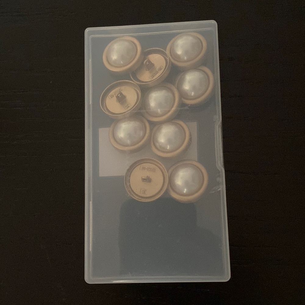 Faux pearl buttons